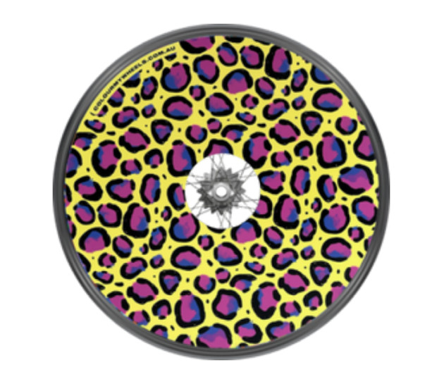 Colour My Wheels Spoke Guards – Leopard Pink Blue