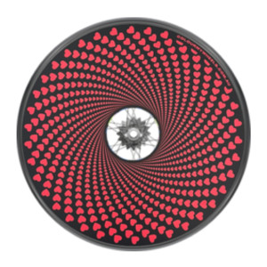 Colour My Wheels Spoke Guards – Red Hearts on Black