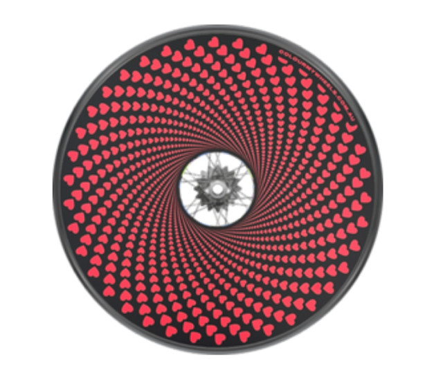 Colour My Wheels Spoke Guards – Red Hearts on Black