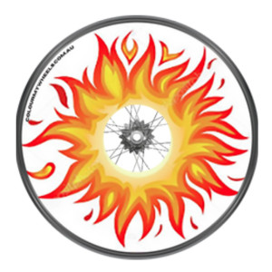 Colour My Wheels Spoke Guards – Retro Flames