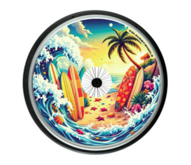 Colour My Wheels Spoke Guards – Sunset Surf