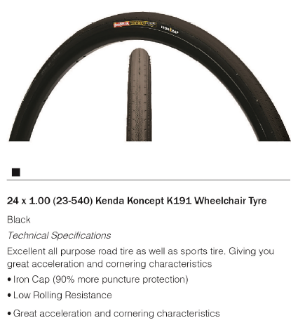 Kenda Koncept K191 wheelchair tyre